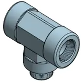 Tee macho x fêmea NPT para tubulações